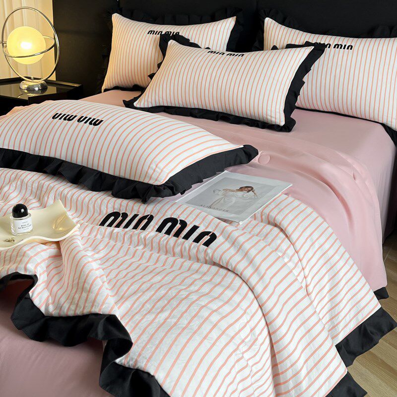 夏季少女心水洗棉夏凉被四件套可机洗公主风空调被子单双人薄被芯,床上用品,化纤被,淘宝优惠券,粉丝福利购,淘宝优惠卷