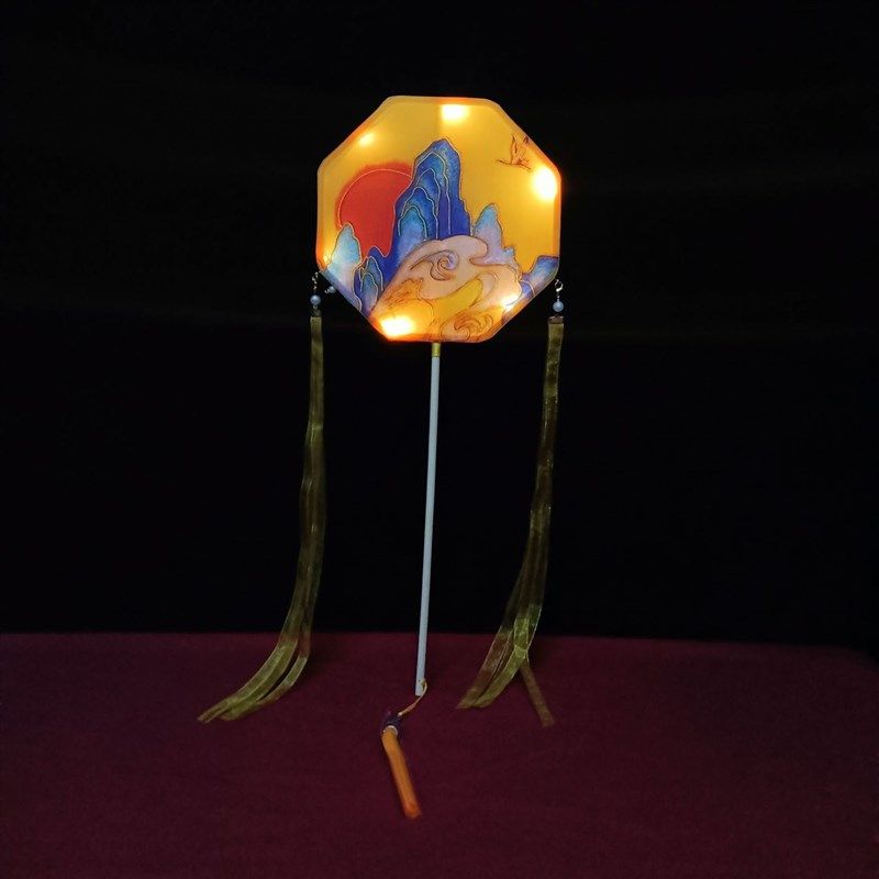 八角灯笼带灯发光面团扇元宵中秋节舞蹈走秀古风儿童拍照扇子,家居饰品,工艺扇/团扇/喜扇/折扇,淘宝优惠券,粉丝福利购,淘宝优惠卷
