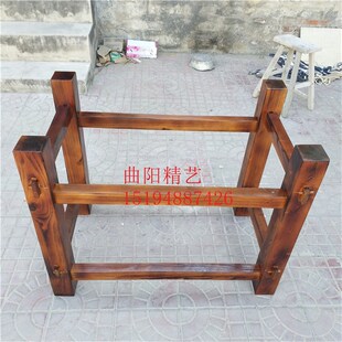 石槽马槽牛槽木架底座实木洗手盆支架鱼缸盆流水仿古老木架