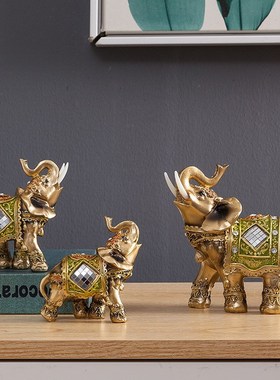 创意泰国大象一对装饰东南亚风格招财客厅电视柜玄关工艺品