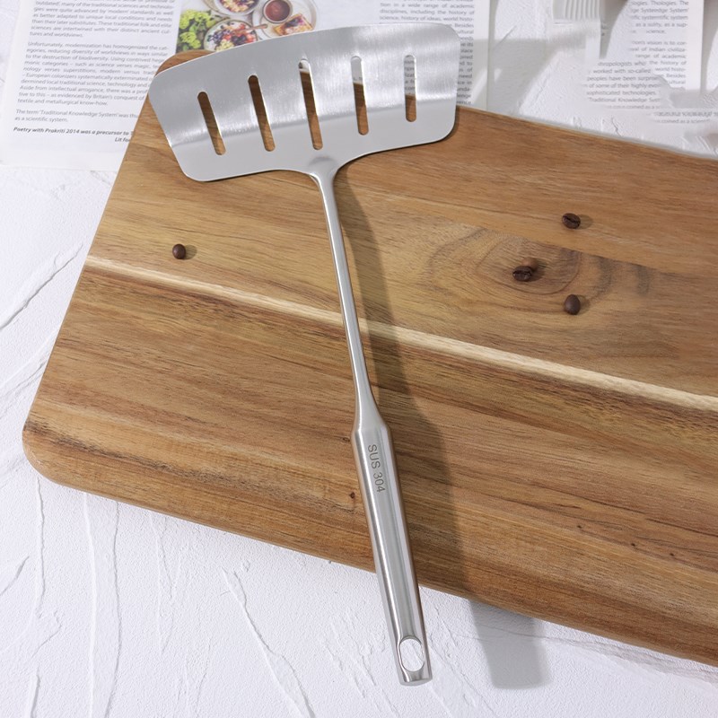 出口德国不锈钢加厚翻鱼铲子煎鱼铲加宽煎蛋铲牛排铲平铲漏铲