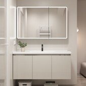 浴室柜一体陶瓷盆挂墙式 洗漱台洗脸盆柜一体洗漱台