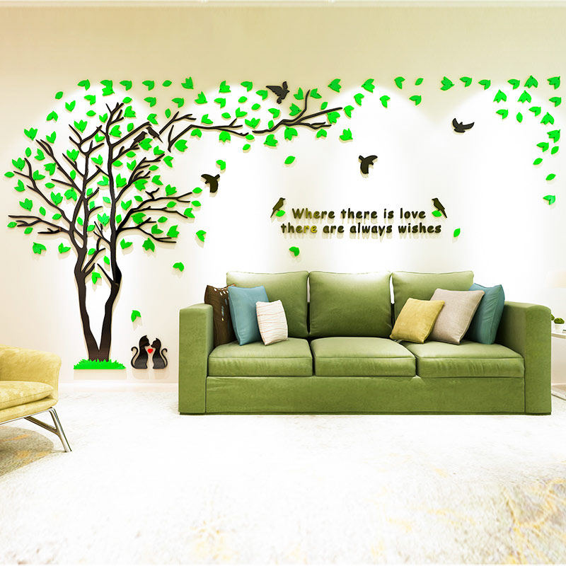 树叶d立体墙画客厅沙发电视背景墙纸自粘结婚房间装饰品,家居饰品,软装墙贴,淘宝优惠券,粉丝福利购,淘宝优惠卷
