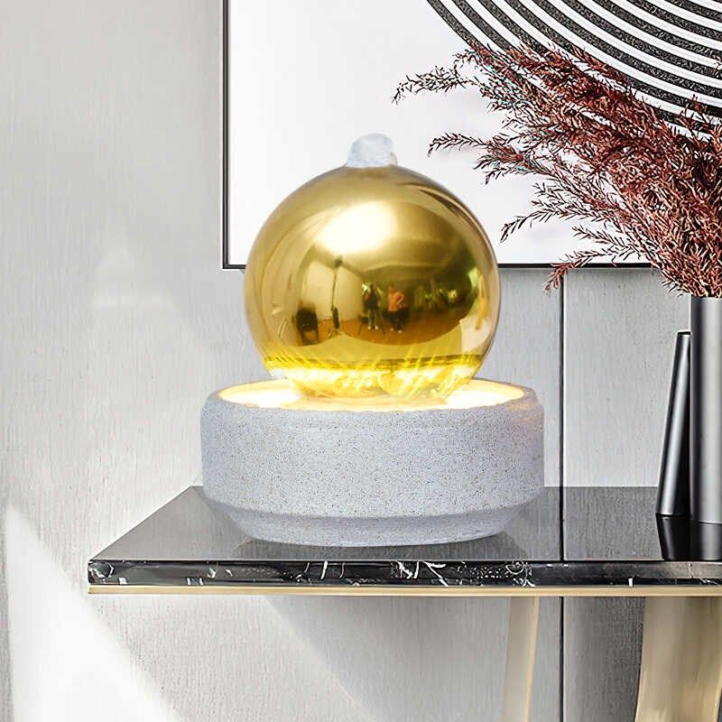 风水轮球客厅办公桌面小型生财装饰品现代简约流水喷泉摆件循环水,家居饰品,流水摆件,淘宝优惠券,粉丝福利购,淘宝优惠卷