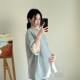 女装 大码 中长款 短袖 显瘦上衣圆领 春装 t恤纯色纯棉宽松孕妇装 新款