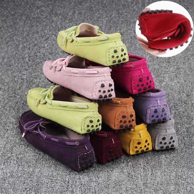 豆豆鞋女2025新款春秋透气真牛皮时尚百搭学生平底开车单鞋一脚蹬,女鞋,浅口单鞋,淘宝优惠券,粉丝福利购,淘宝优惠卷