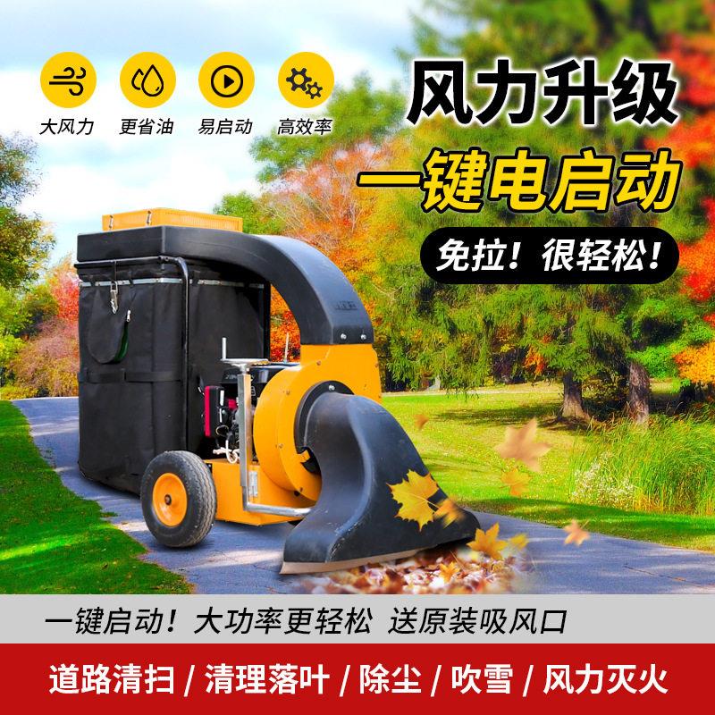 树叶吸扫机自走式树叶收集器园林路政树叶粉碎机吸叶机落叶清扫机