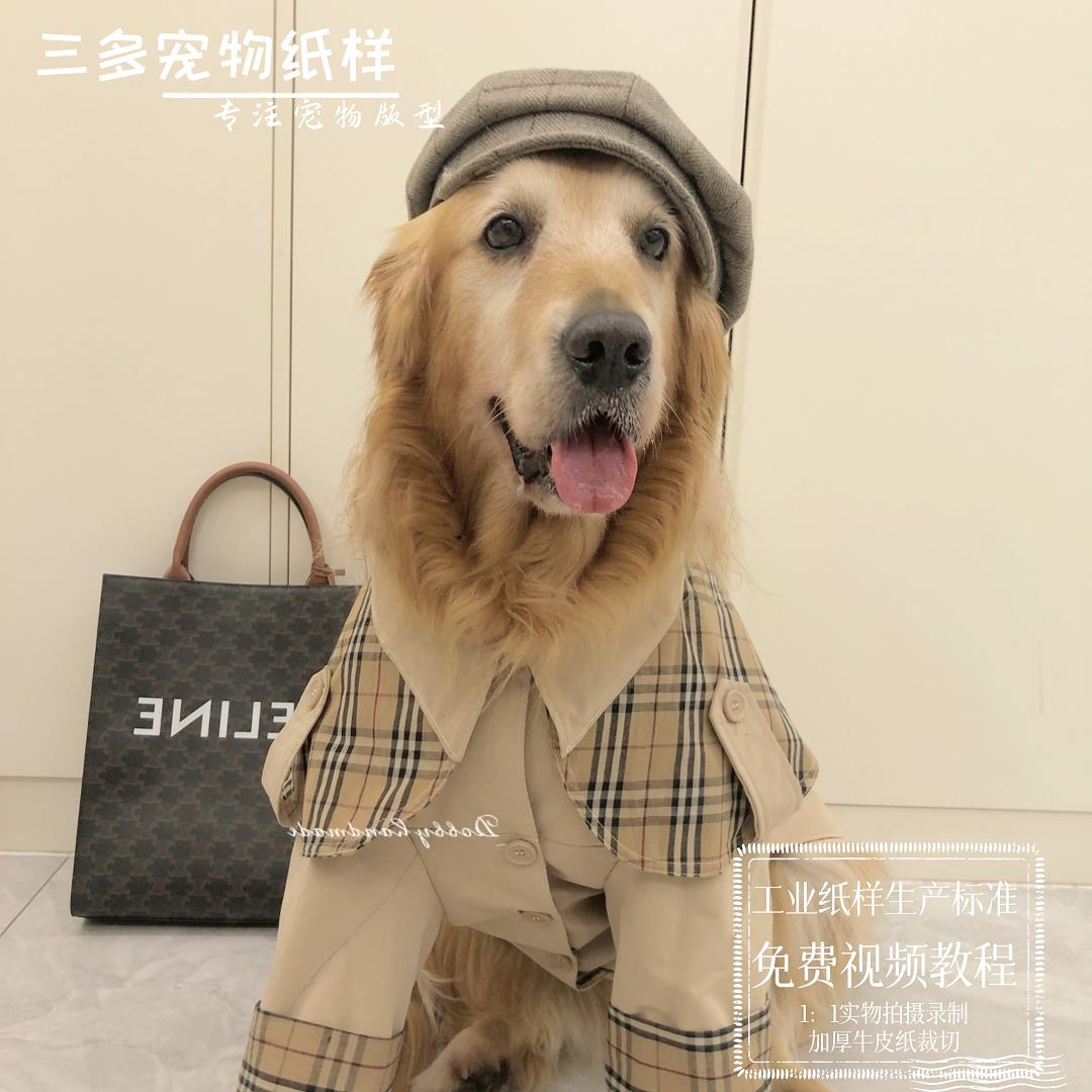 三多宠物纸样冬季ins猫狗宠物衣服秋冬装保暖风衣图纸泰迪法斗猫