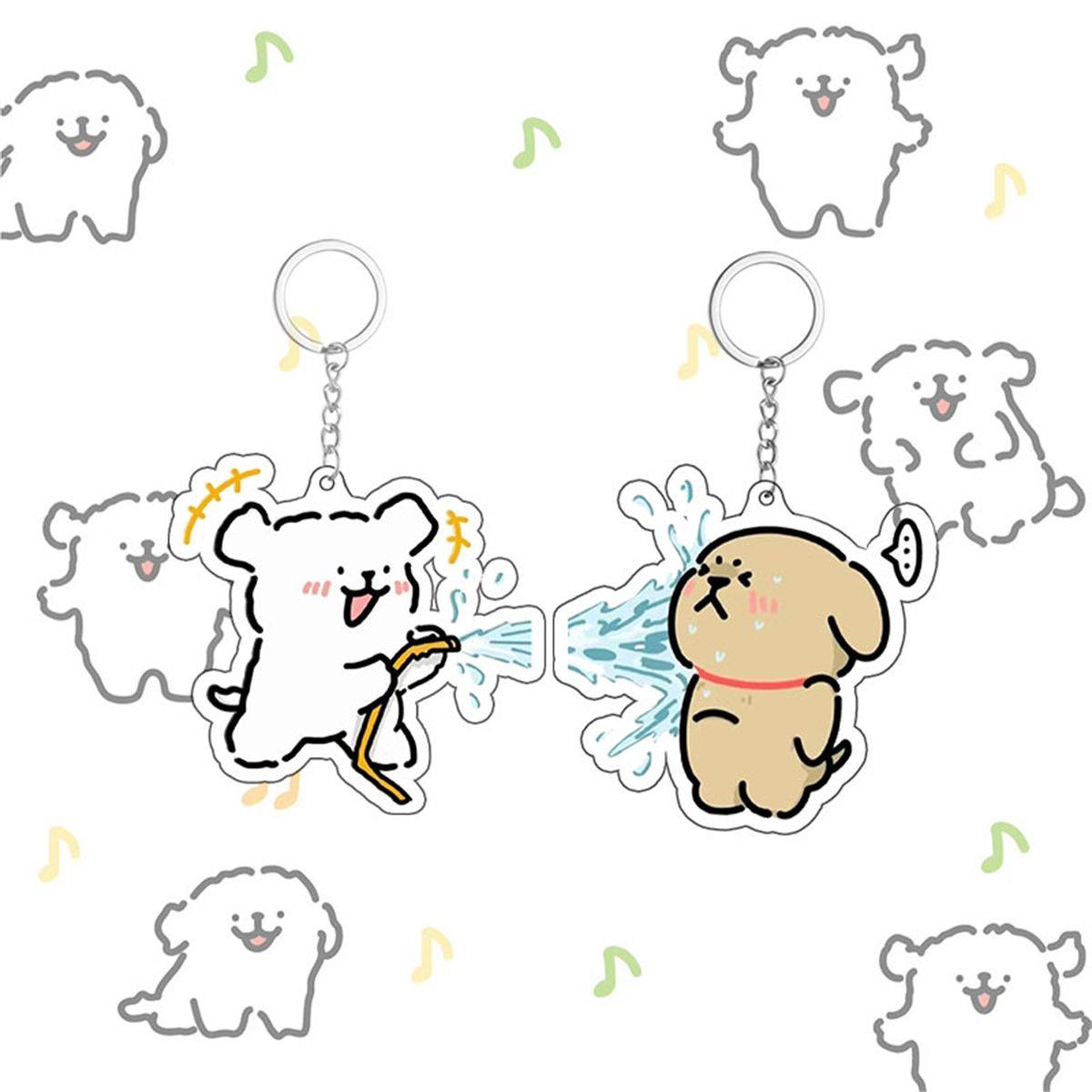 情侣款线条小狗亚克力挂件闺蜜可爱钥匙扣书包饰品包包挂饰小礼物,节庆用品/礼品,钥匙扣,淘宝优惠券,粉丝福利购,淘宝优惠卷