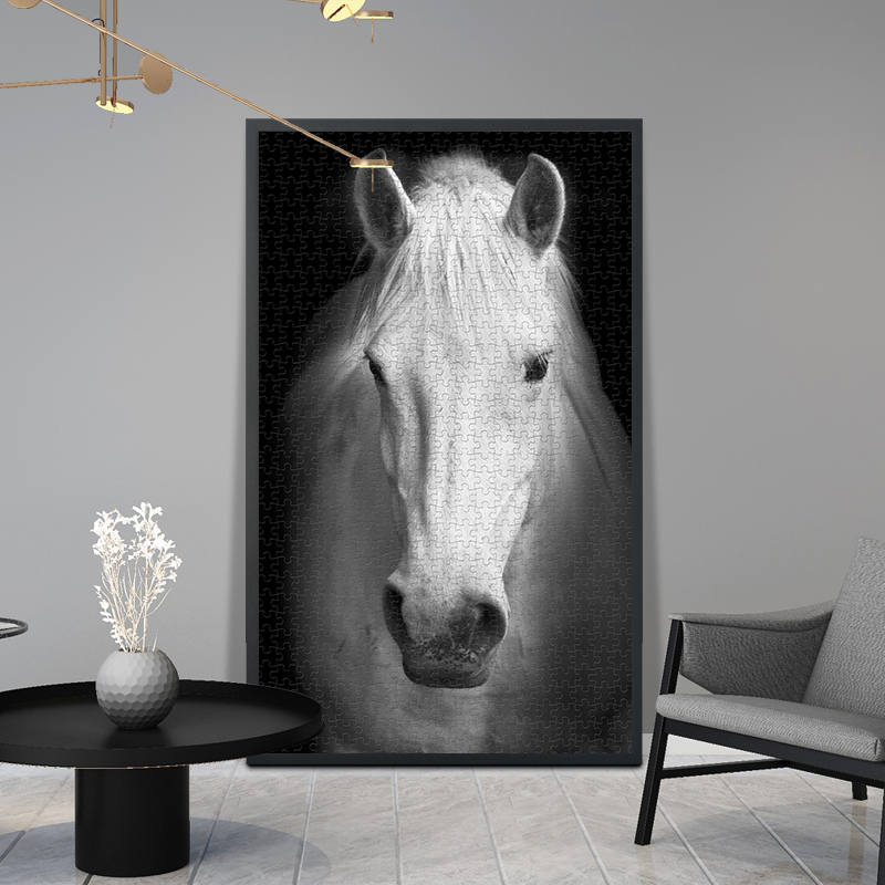 一千块拼图框1000片*75寸00张画框裱框架实木相框定制