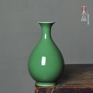 龙泉窑青瓷瓶玉壶春瓶梅瓶博古架摆设客厅装饰品办公室