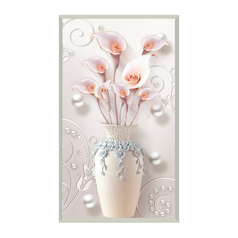 欧式玄关壁画壁纸现代d立体走廊过道竖版d装饰画背景墙墙纸