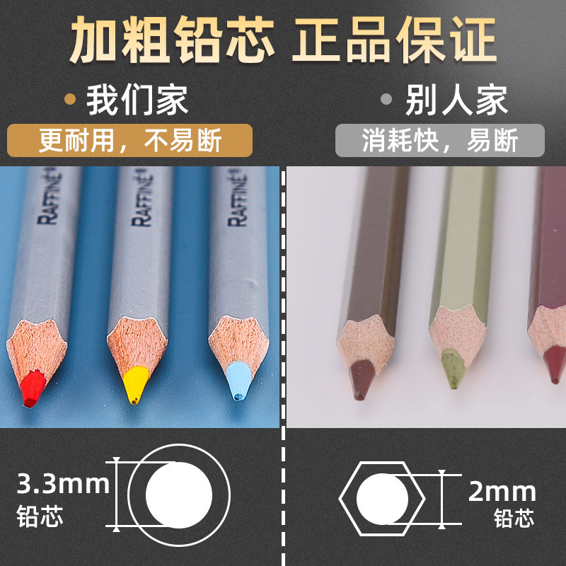 MCO马水溶性彩铅2色色色72色美术生专用油性彩色铅笔手绘学生用绘