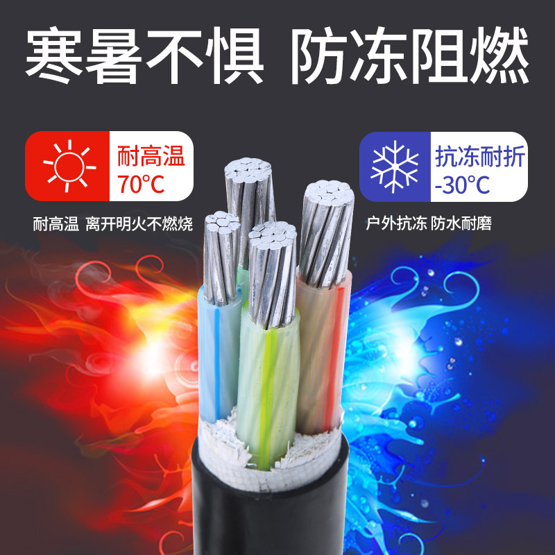 /芯铝芯电力电缆线10/1//平方铠装铝线电线三相四线地埋线