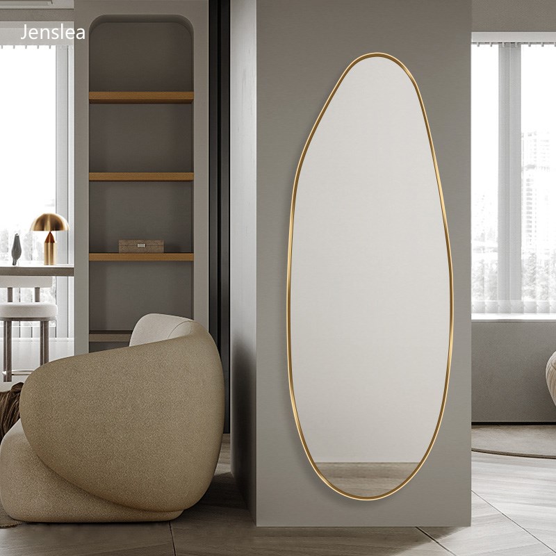 壁挂异形镜子设计感全身镜家用墙上不规则试衣镜子卧室等身穿衣