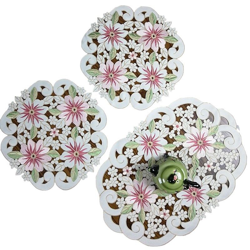 手工刺绣布艺 欧洲田园现代 镂空绣餐垫盘垫杯垫桌旗盖巾,居家布艺,餐垫,淘宝优惠券,粉丝福利购,淘宝优惠卷