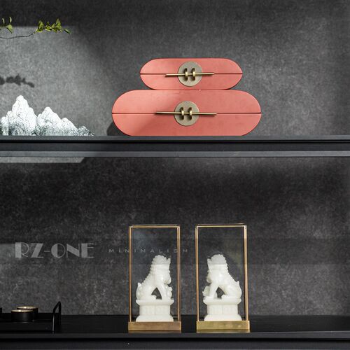 zon 新博古架茶室书房高级感壁龛装饰品摆设中古样板间