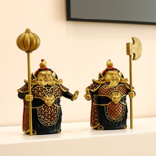 新哼哈二将门神乔迁新居新房门厅柜玄关办公室装饰品摆设