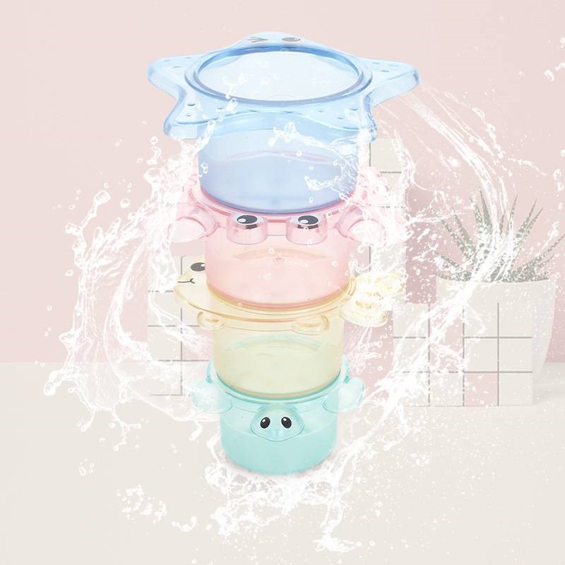 优乐恩沐浴戏水乐园宝宝洗澡玩具儿童喷水戏水漂浮游泳套装叠叠乐