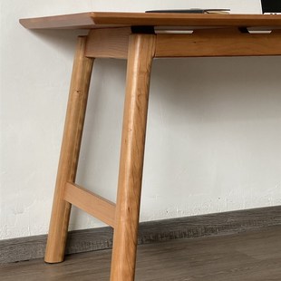 北美樱桃木悬浮式书桌家用学习电脑办公桌工作台定制做