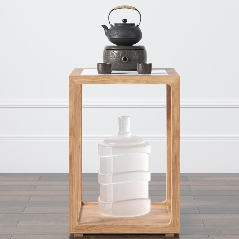 现代中式茶水柜老榆木实木家用小型实木茶边柜茶水台茶室矮茶边柜