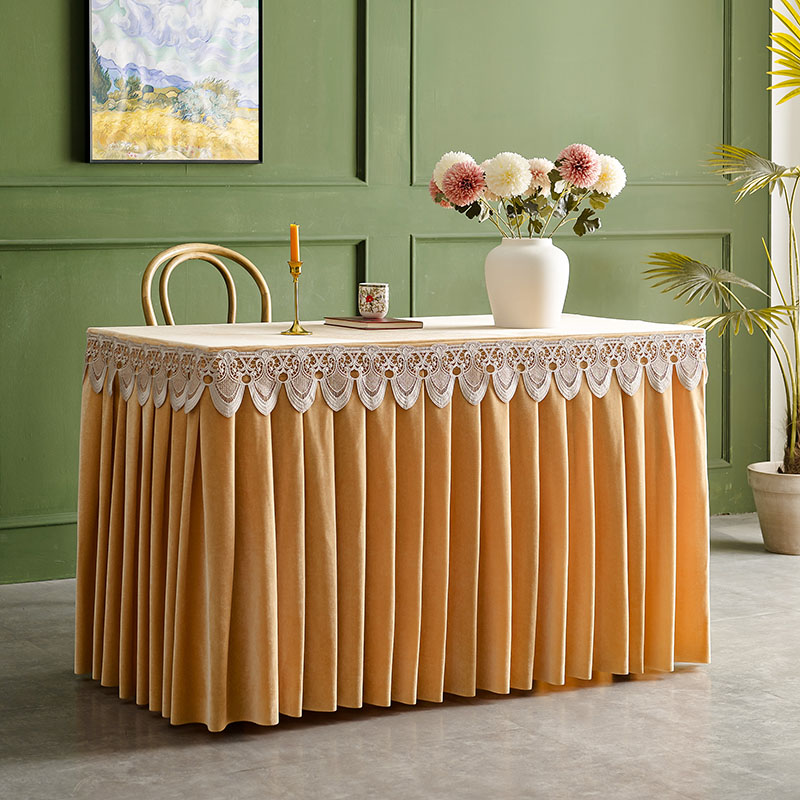 加厚绒桌裙桌布酒店会议自助餐活动会展签到台布台裙桌罩