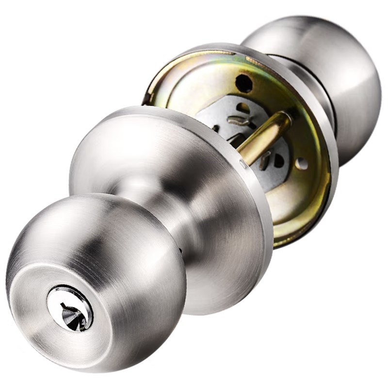 三杆式卫生间球形锁不锈钢塑钢铝合金门室内通用把手三杆锁607SS