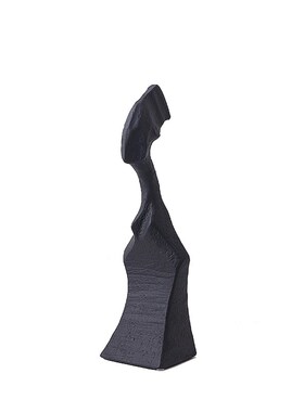 现代极简黑色抽象物雕塑火柴样板房玄关客厅软装饰品