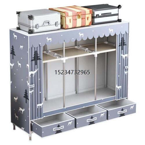 新疆西藏出租房用钢管结实耐用布艺带抽屉布