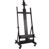 实木制画架桃色落地画架红胡桃油画架木质广告楼盘展示架