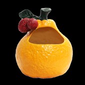 大吉大利创意水果陶瓷烟灰缸橘子柿子茶桌防风带盖防飞灰