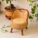 天然藤椅实木阳台现代靠背椅单圆形老儿童迷你小