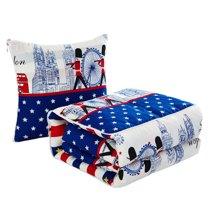 卡通全棉汽车空调被子春夏两用办公室午睡枕头沙发被加厚小靠枕