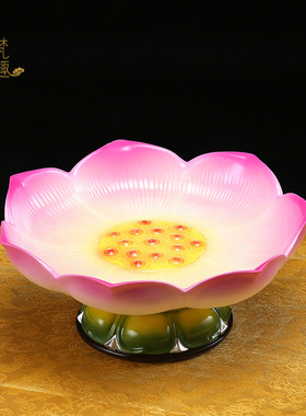 供盘贡盘供佛果盘水果盘家用碟碗具莲花贡品碟精品陶瓷手工桌面