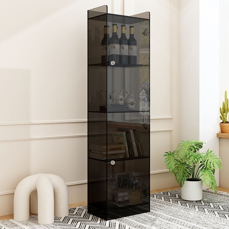 餐边柜置物柜亚克力书柜展示架现代简约透明茶水酒柜收纳储物柜子