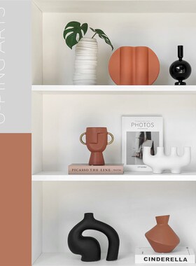 样板间简约现代软装摆件装饰品书房书柜创意陶瓷玻璃组合ZH3725