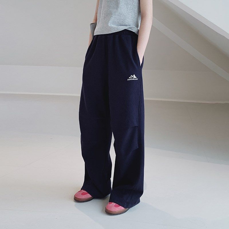 女大童裤子2025春装新款初中生休闲运动长裤青少年儿童校服直筒裤