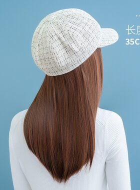 假发2021年时尚新款假发帽子女长发一体秋冬款可拆卸中直发全头套