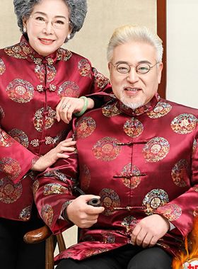 高档唐装寿星衣服老人生日70过寿中老年男爷爷奶奶80岁90大寿服装