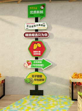 网红水果店装修饰用品布置广告贴纸墙面标语开业气氛专用壁画背景