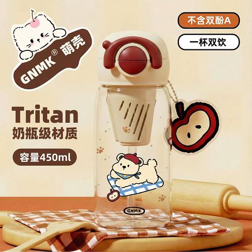 Tritan儿童吸管杯大容量双饮