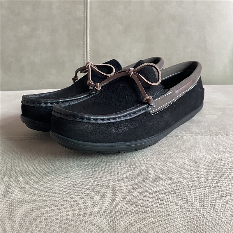 高档牛皮豆豆鞋男士单春新款潮流休闲商务透气舒适一脚蹬懒人皮鞋
