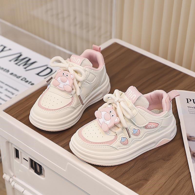 草莓熊女童鞋2025新款春季儿童公主小白鞋女孩皮面休闲运动板鞋潮,童鞋/婴儿鞋/亲子鞋,板鞋,淘宝优惠券,粉丝福利购,淘宝优惠卷