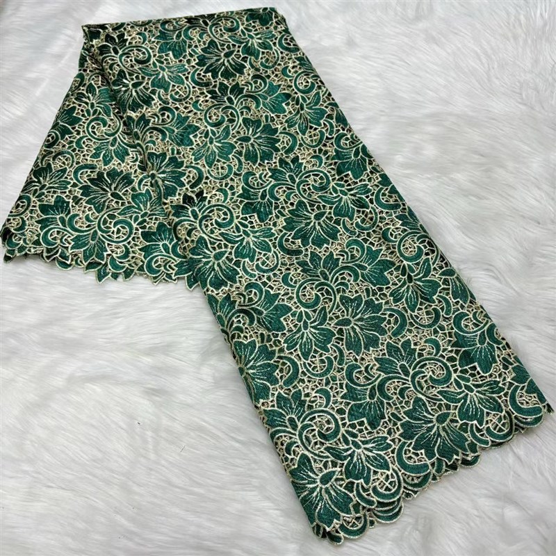 非洲刺绣水溶绣花蕾丝网纱镂空刺绣花布料女装连衣裙旗袍面料
