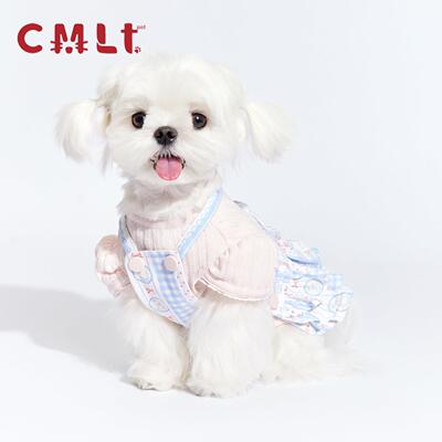 CMLT PET/多层木耳边裙摆宠物背带裙可爱俏皮马尔济斯小狗公主裙