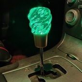 j汽车改装 发光水晶换把手头七彩灯光挡头手动自动通用个性