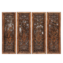 东阳木雕挂件香樟木梅兰竹菊四挂屏客厅沙发背景墙壁挂隔断实木雕