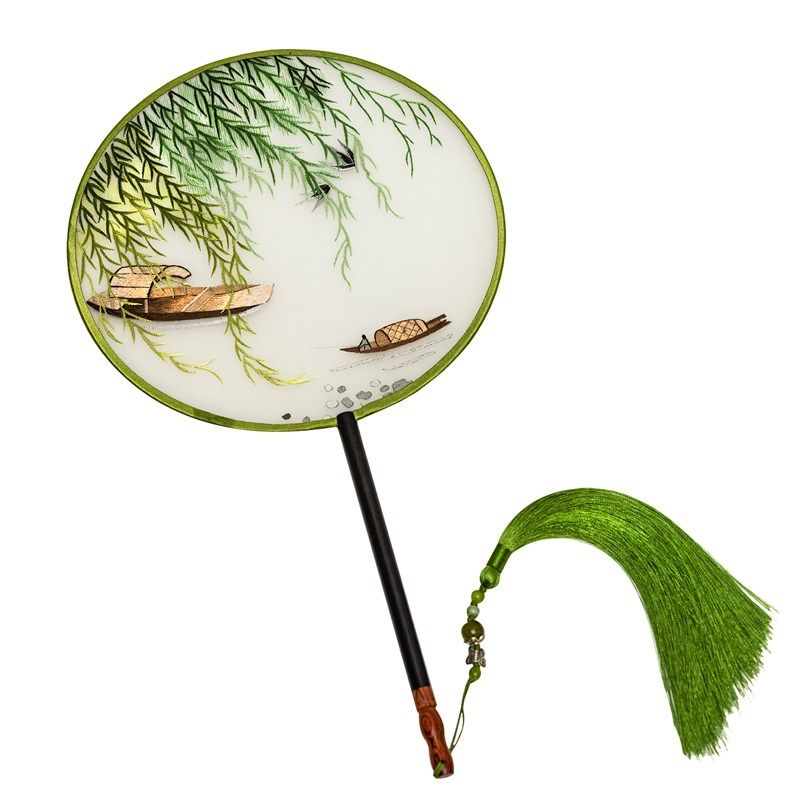 湘传礼湘绣真丝纯手工面绣现代中式夏涼团扇湖南特色工艺礼品,居家布艺,湘绣,淘宝优惠券,粉丝福利购,淘宝优惠卷