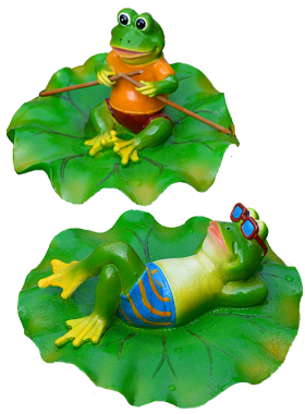 浮水爱看书青蛙漂浮庭院假山喷泉鱼缸造景花园池塘装饰工艺品