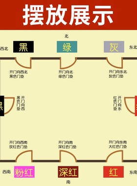 22年易水阁家用进门五帝钱地垫绒面门垫浴室入户门玄关防滑门垫